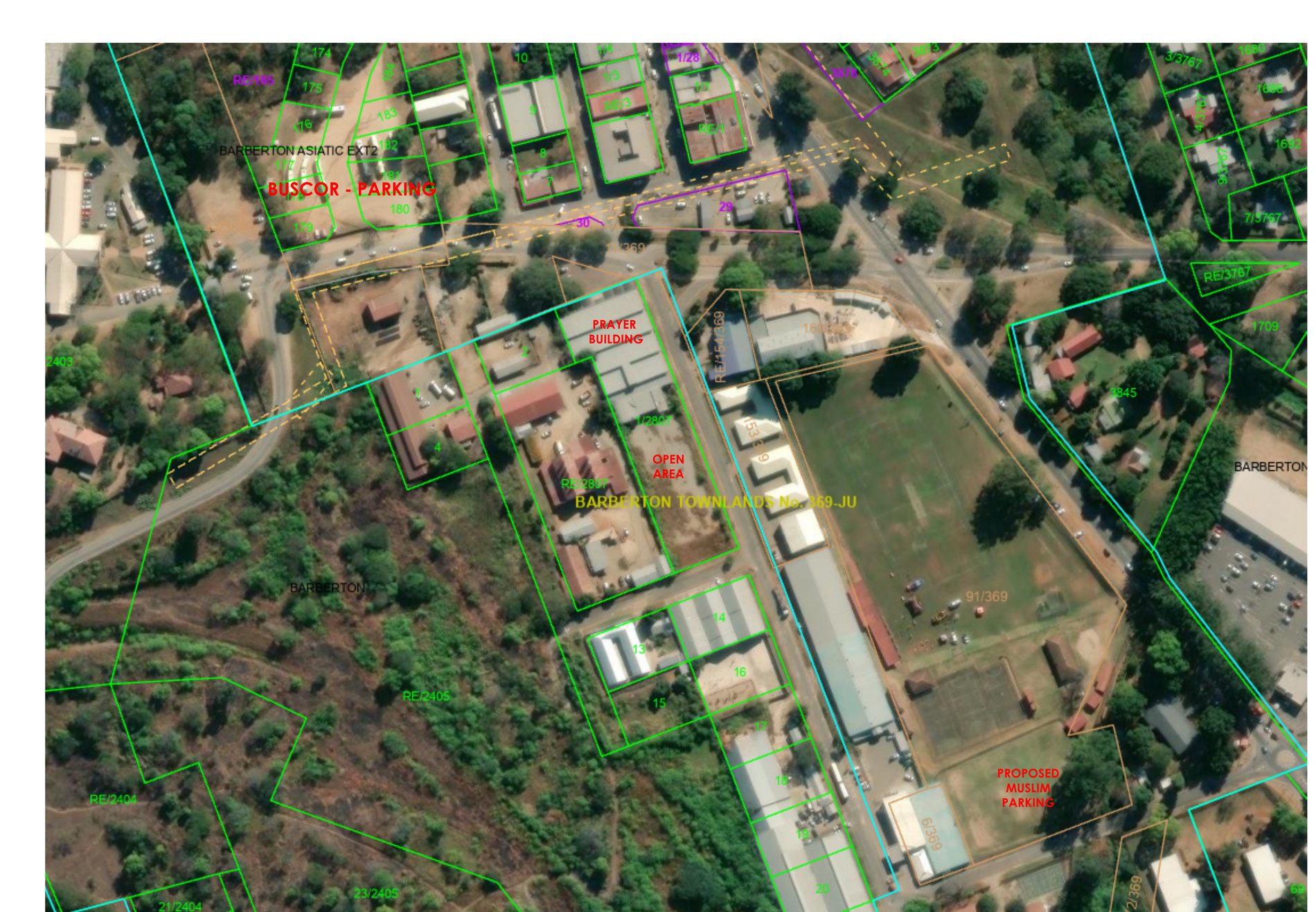 Satellite reference of the Barberton venue area